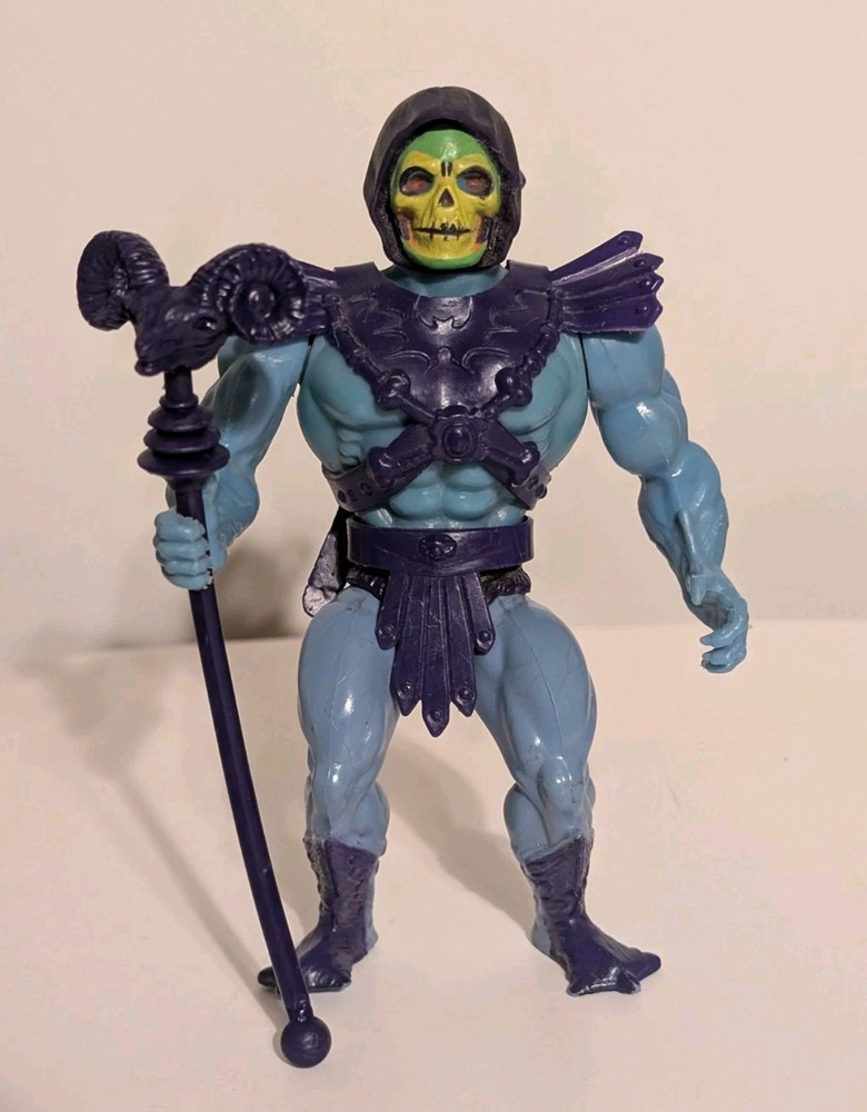 Vintage MOTU Skeletor 1981 Taiwan Half Boot Peach Cheeks Purple Trunks Complete