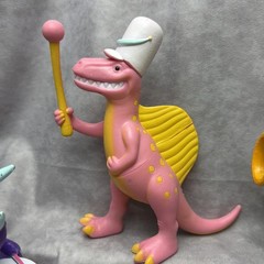 Lot of 5 Ankyo Target Party Animals figures Dinosaurs Purple Pink Red Green B10