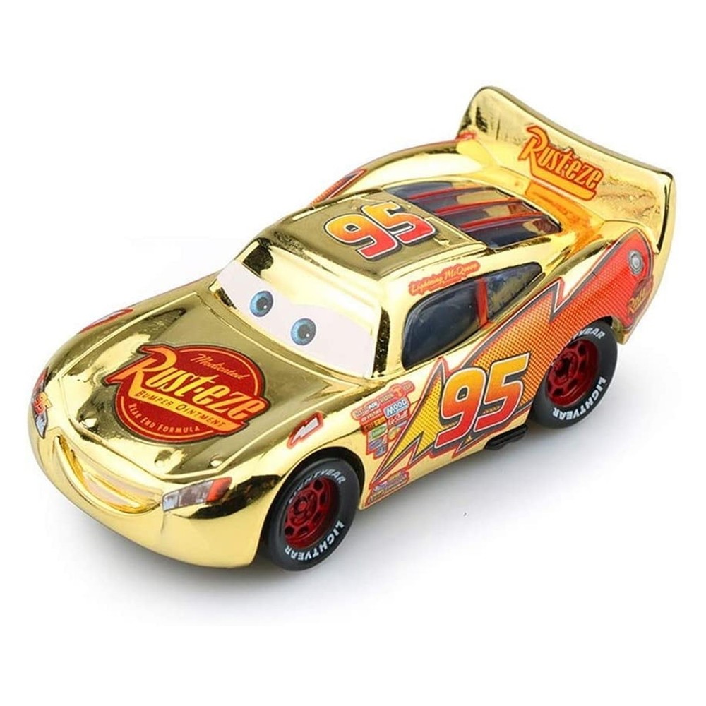 Disney Pixar Cars Cars1 Gold Metallic Lightning Mcqueen 1:55 Diecast Model Gifts