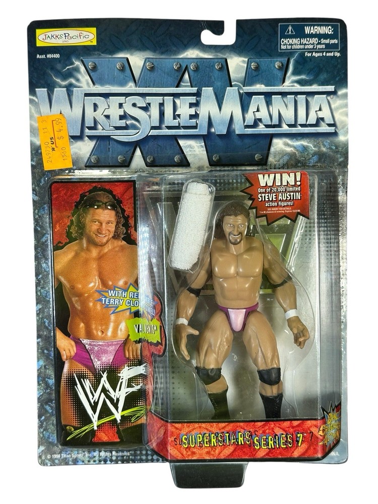 WWF Jakks Superstars Series 7 Val Venis MOC 1998 Bone Crunching Action Figure