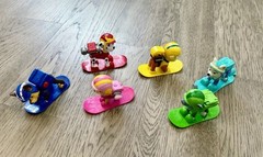 ~Paw Patrol Snowboard Pup Set~ Winter Rescue Action Pack Pup~ Rare Full Set~