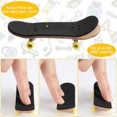 24 Pcs Black Fingerboard Foam Grip Tape 110 x 38 x 2 mm Fingerboard Deck Grip Ta