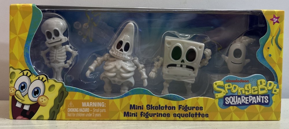 SpongeBob Mini Skeleton Figures 4 Pack Squidward Plankton Patrick SpongeBob NEW