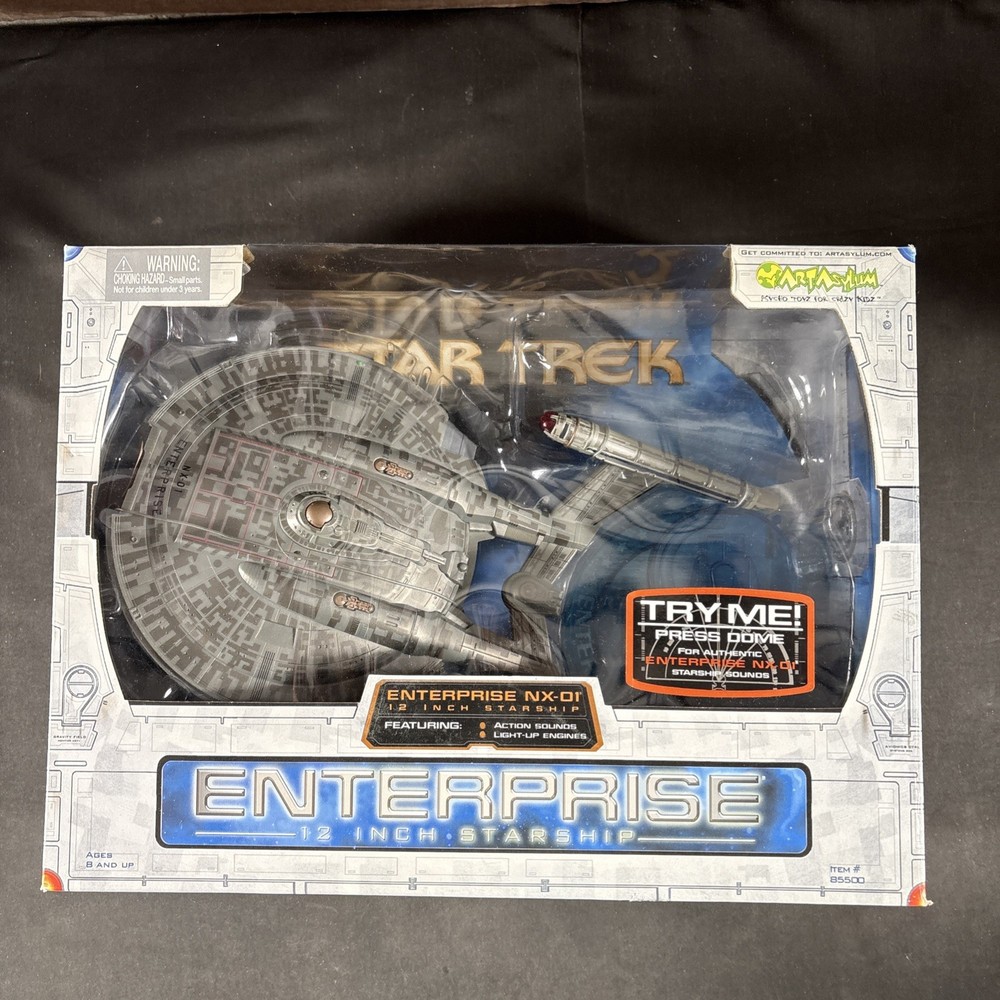 ENTERPRISE NX – 01 12″ ART ASYLUM STAR TREK SHIP VINTAGE 2002 NEW