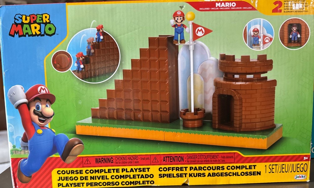 Super Mario W/Mario Action Figure Course Complete Playset – New – FREE SHIPPING