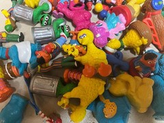 Sesame Street Figures Lot Of 10 Big Bird Elmo Cookie Monster Oscar Random Mix