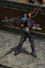 Deathstroke Batman Action Figure w/ Alt Head Hands Sword Staff