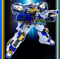 Metal Cardbot S BLUECOP TRINITY Figure Police Car Armor Bus 3in1 Combiner Robot