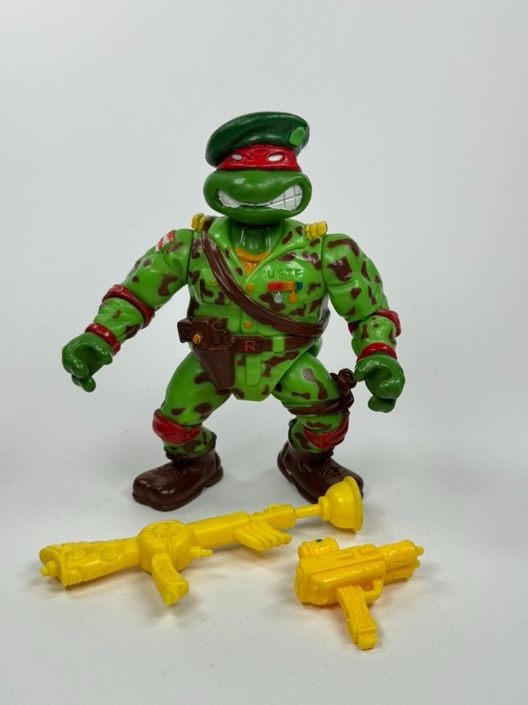 TMNT Mutant Military Raph the Green Teen Beret Figure 1991 Playmates Raphael
