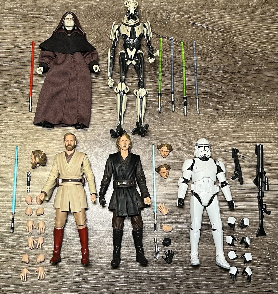 Sh Figuarts Star Wars Revenge Of The Sith Hasbro Black Series Lot Obi Anakin Lot