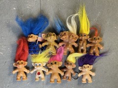 Huge Lot of 93 Vintage Trolls Various Size And Color