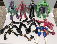 Marvel Bend and Flex 8 Figure Lot SPIDER-MAN – IRON MAN Hulk Plus Extras