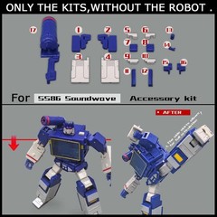 Shoulder Cannon Side skirt FillerUpgrade Kit For SS86 Soundwave by GOBetter