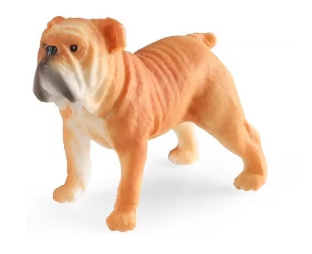 Bulldog Dog Toy Action Figure Small Animal Figurine Doll Gift for Kids