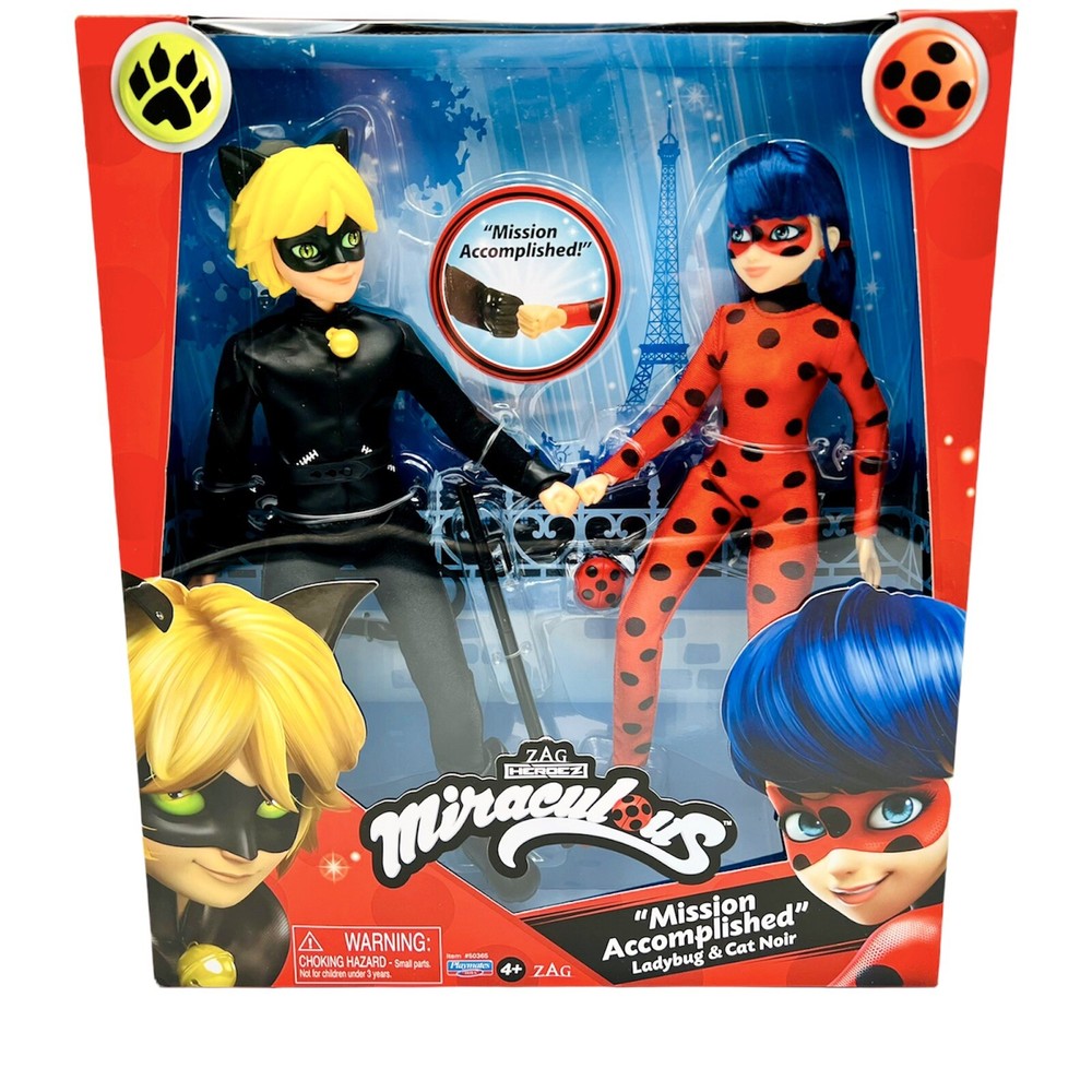 Miraculous Ladybug And Cat Noir Doll 2 Pack Mission Accomplished MLB Toy Sale
