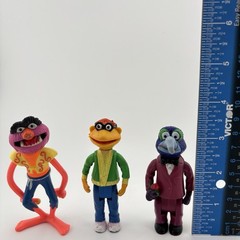 HA! Inc 1978 The Muppets 3 Figure Lot, Kermit The Frog And Friends Vintage.