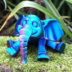 6.7inch 3D Printed Elephant Model,Articulated Animals figure,Toys Home Decor