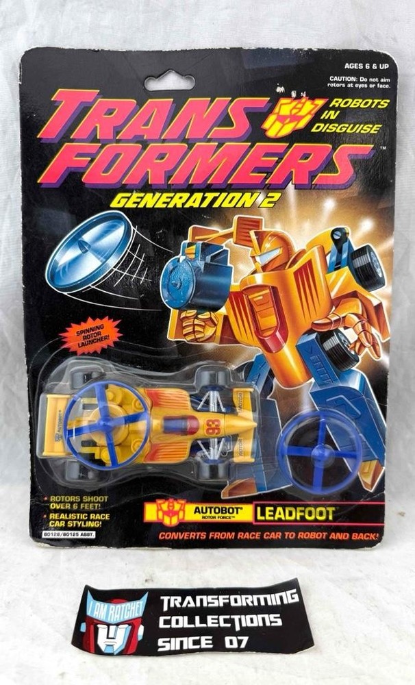 Transformers Original 1993 G2 Rotor Force Leadfoot MOSC