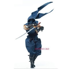 1/12 Custom Wired Blue/Red Outfit for Kaiyodo Ryu Hayabusa Action Figure Body