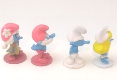 The Smurfs Figures Vintage Lot Of 4 PVC By Peyo 1.5 in. Tall