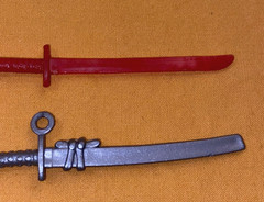 G.I. GI JOE gijoe BUDO WEAPONS PARTS LOT #3 red silver sword sai FREE SHIP