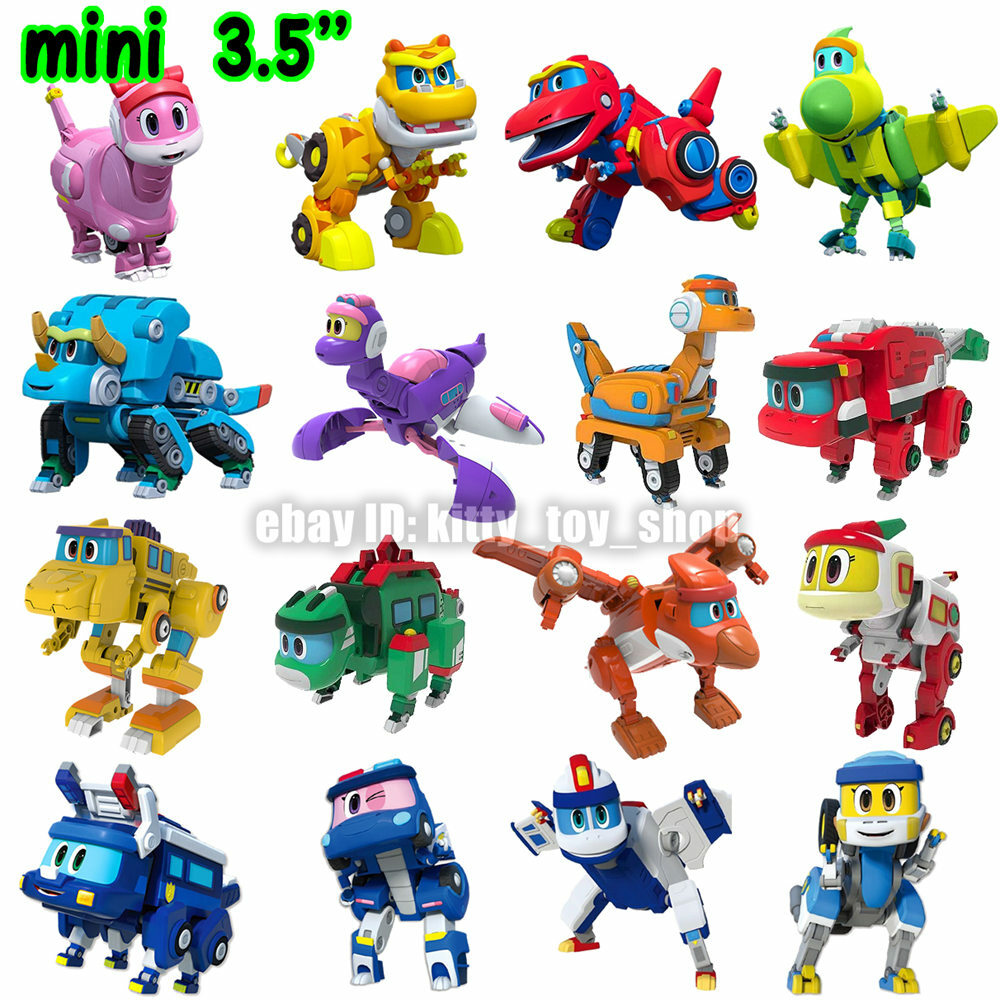Gogo Dino Mini Dinosaur Transform Robot Figures Kids Boy Vehicle Toys Car 3.5″
