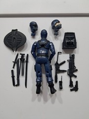 Gi Joe Black Major Snake Eyes Cobra Invasor Trooper Dark Blue Silver Emblem