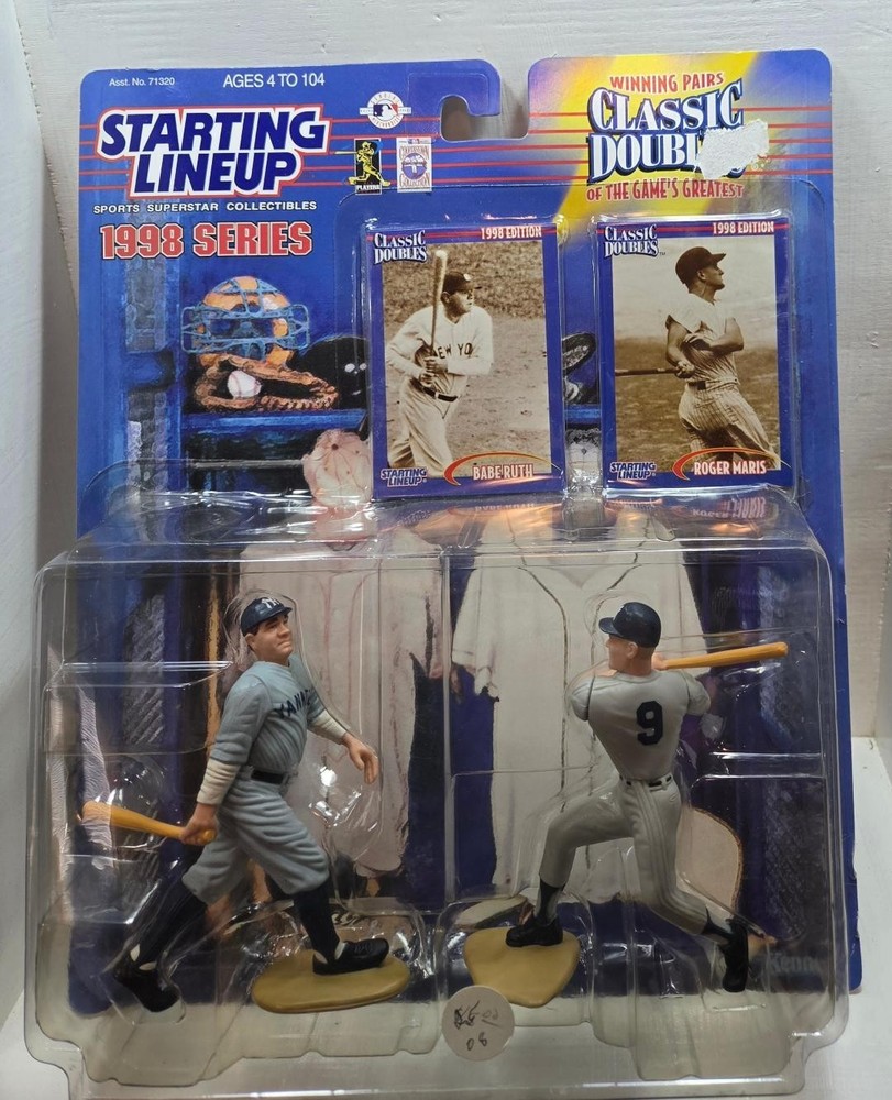 1998 STARTING LINEUP KENNER CLASSIC DOUBLES BABE RUTH ROGER MARIS NEW YORK FS