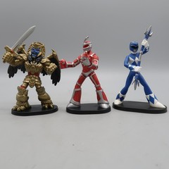 Lot of 3 Funko Power Rangers Hero World Series Red, Blue, and Goldar Figure base
