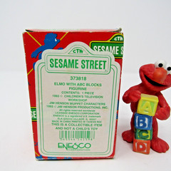 Enesco Sesame Street Elmo with ABC Blocks Figurine 1993 Vintage Original Box