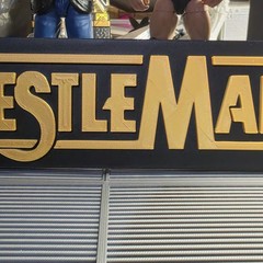 WWE Mattel Large 12 X 3 Gold WrestleMania Logo Accessory