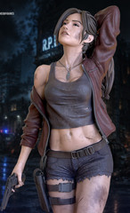 Custom 3D Printed Claire Redfield Figure Resident Evil (25cm) Hand-PaintedStatue