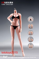 ANT 1:12 Seamless Pale Skin Female details Action Figure Body Hand Foot Model