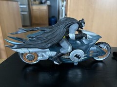 DC BATMAN MOTORCYCLE – PULL BACK / 2003 Cloth Cape Dc Comics 6.5 Inches