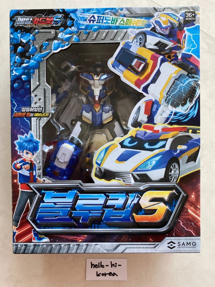 Metal Cardbot S Season2 BLUE COP TRINITY Transformer Robot Car Figure Toy 2024