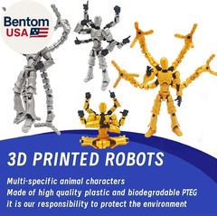 T13 3D Action Figure Set (Assembly Completed) 2 Pcs, 3D Printed Multi-Jointed, T