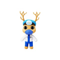 New Horror Animal Hospital Plush Toy Blue Dog Soft Stuffed Cartoon Doll