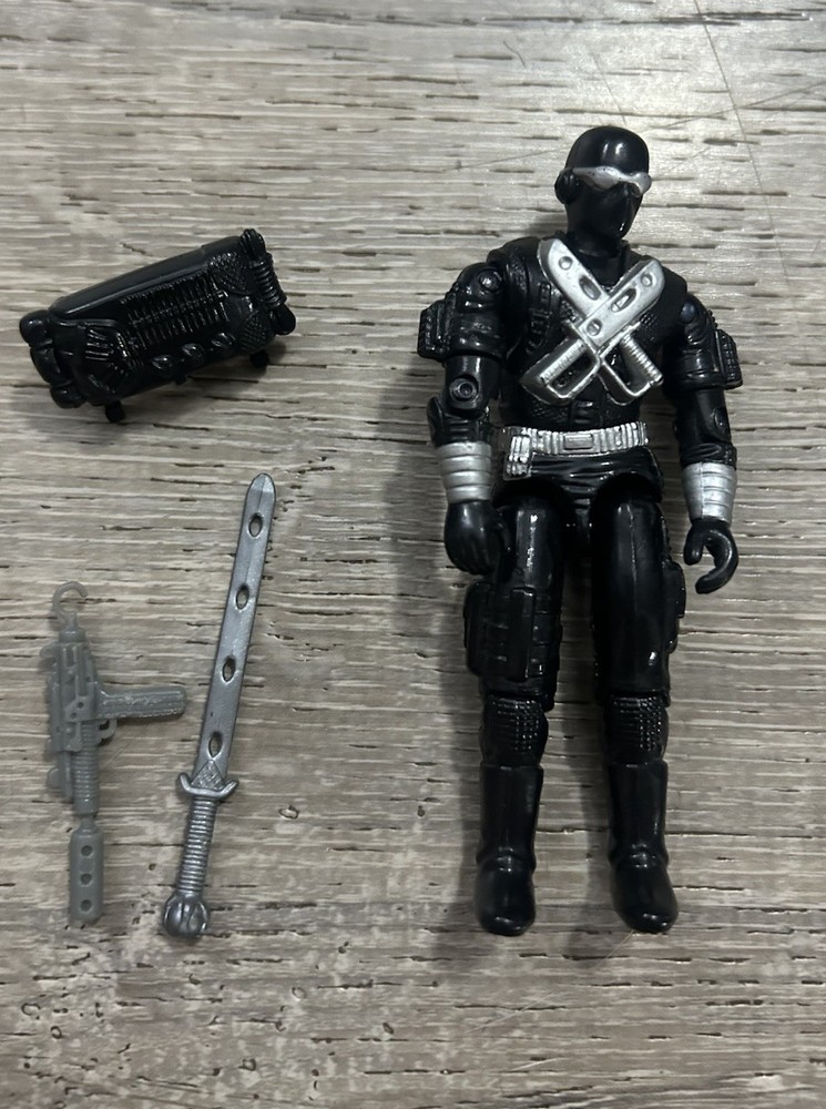 G.I. Joe ARAH 1989 Snake Eyes Vintage 3.75” Action Figure w/ Some Accessories