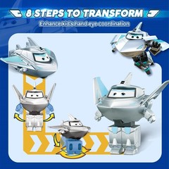 2” 5cm Transform-a-Bots Traver Robot Action Figures Transforming Plane to Ro…
