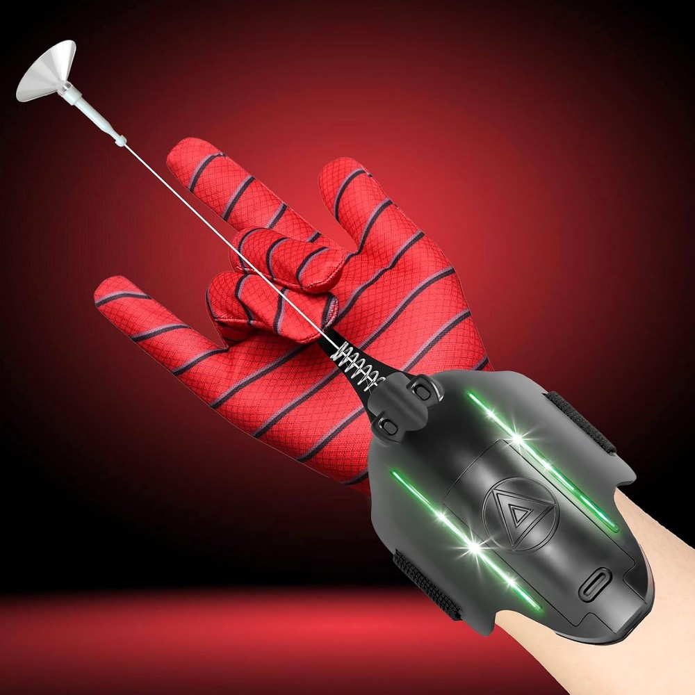 Spider Web Shooter with LED Light – 3.0 Spider Web Launcher Toy, Cool Gadget Web