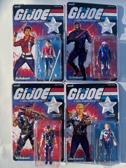 Super7 GI Joe ReAction+ 250th Complete Figure Set of 4 Unpunched Falcon Duke etc