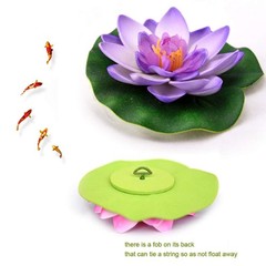 Happy Trees 12 Pcs Artificial Floating Foam Lotus Flower with Water Lily Pad
