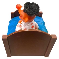 Rare Sesame Street Ernie in Bed Figure ABS Plastic Toy 3.5″ Tall Vintage