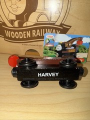 HARVEY ! THOMAS FRIENDS TRAIN WOODEN ! 2002 W/ CARD ! TOW TRUCK