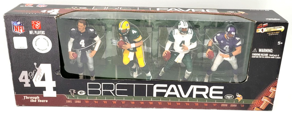 2010 McFarlane 4 of 4 Through the Years Brett Favre Action Figures Exclusive