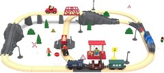 Electric Wooden Train for Kids 3+ Battery Powered Compatible with Brio & Thomas