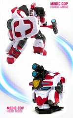 Miniforce Super Cops MEDIC COP White Rescue Police Transforming Robot Head Badge