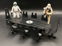 CUSTOM STAR WARS IMPERIAL TABLE 8 CHAIRS for 3.75″ figure DISPLAY DIORAMA (B78)