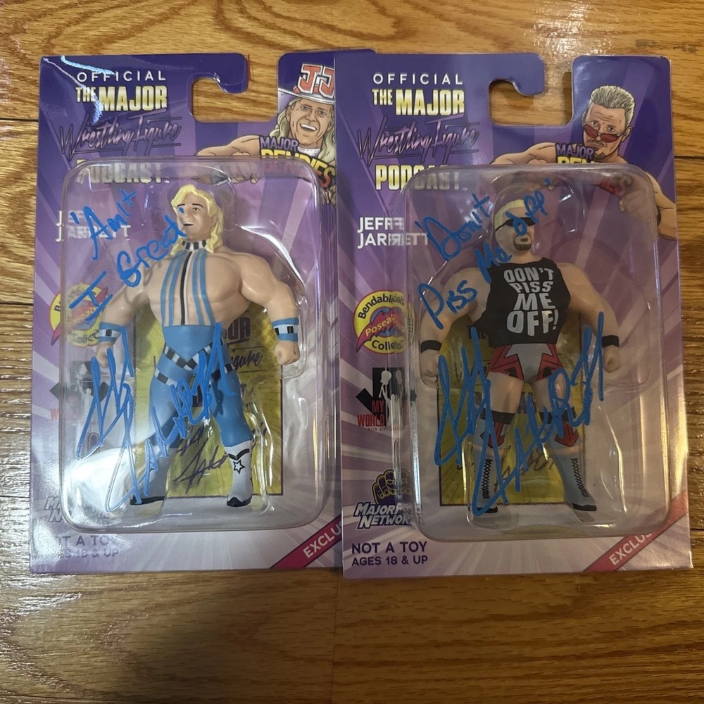 Two Autographed Major Bendie Jeff Jarrett Signatures. WWE TNA WCW AEW