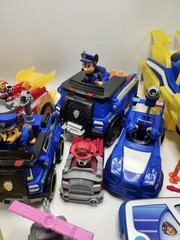 Huge Paw Patrol Vehicle Figure Toy Lot Chase Marshall Rubble Skye Boat Mission